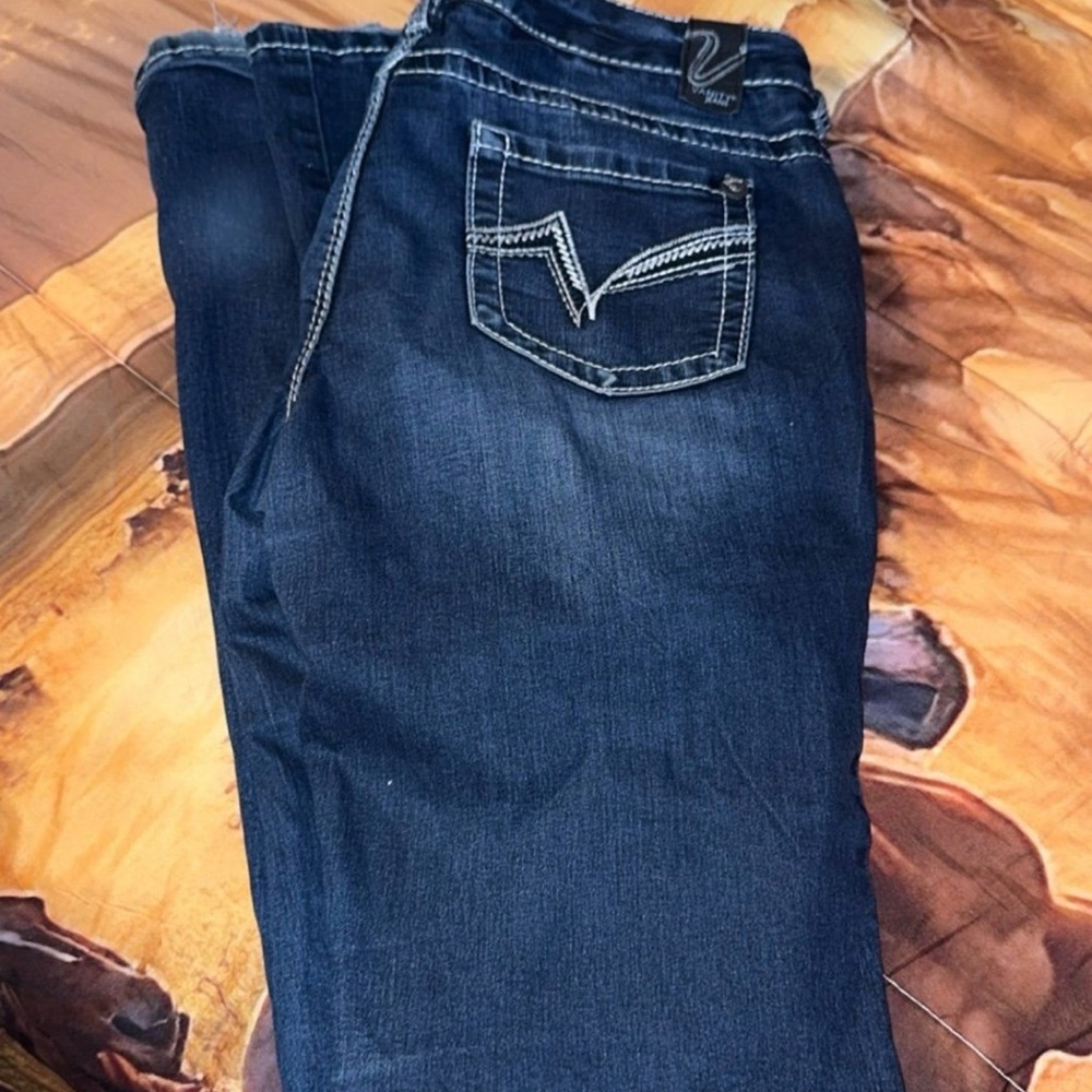 Vanity Women’s Dark Blue Jeans with Contrast Stitch